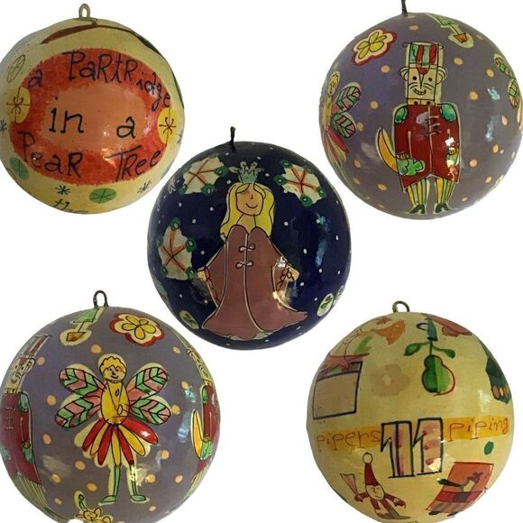 🎄 Hand-Painted “12 Days of Christmas” Ornaments – Set of 5 - Picture 11 of 11